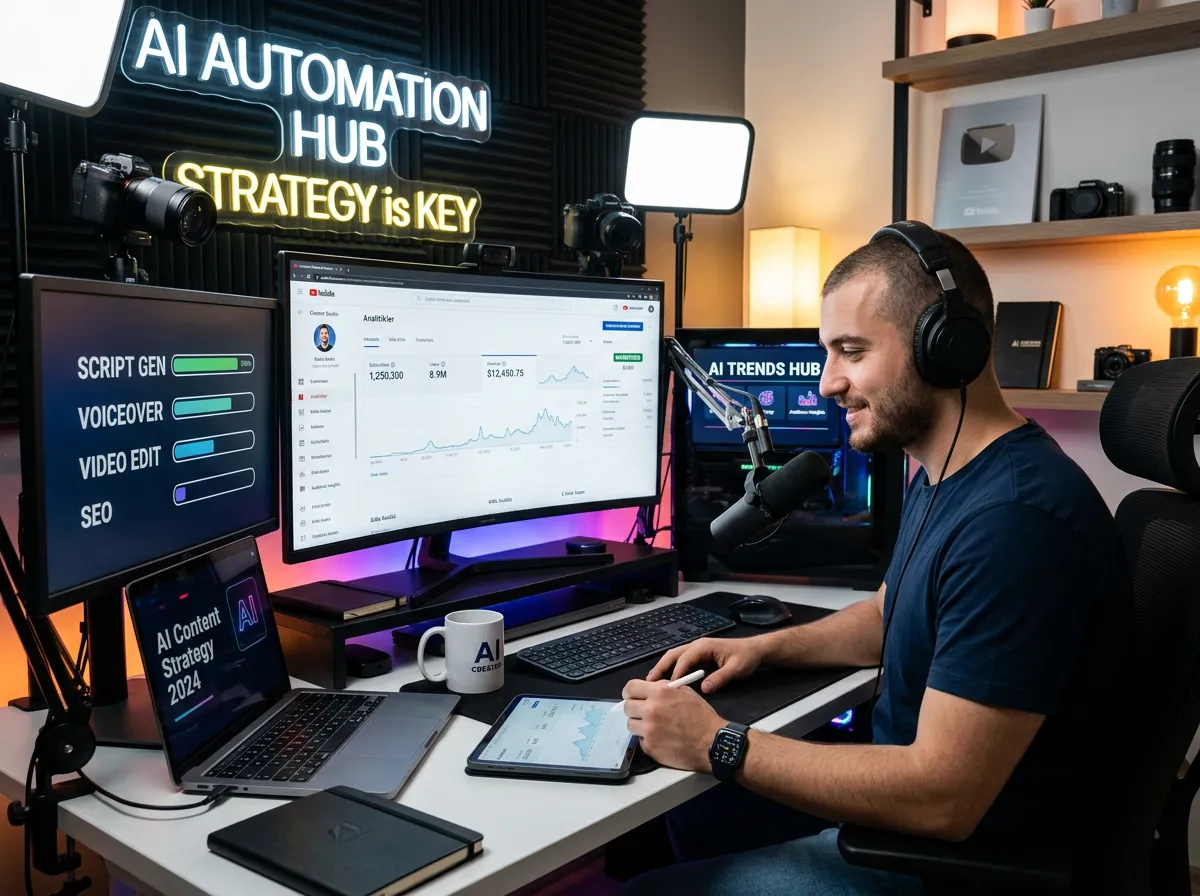  yapay zeka ile YouTube otomasyon kanalı kurarak dolarla para kazanma