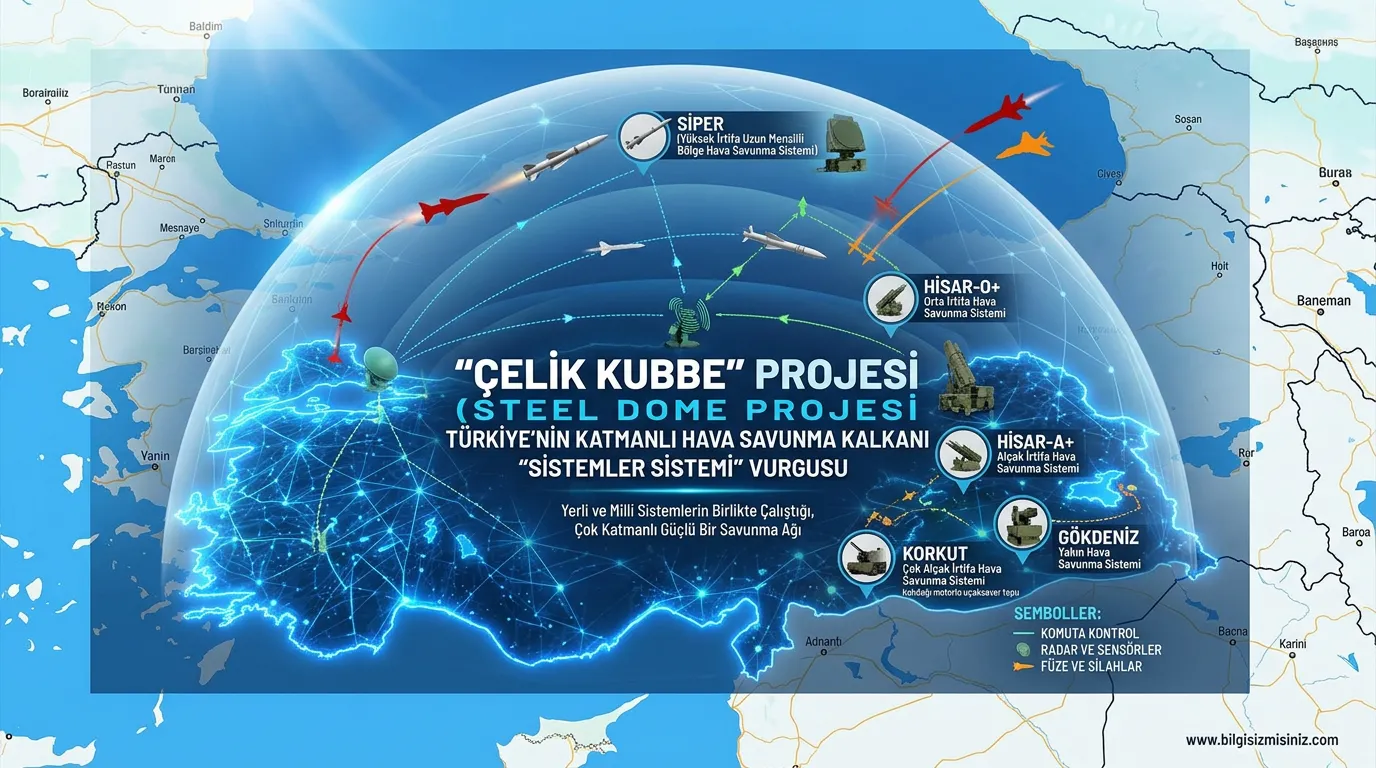 &Ccedil;elik Kubbe projesi, T&uuml;rk hava suvanma sistemi, Yapay Zeka hava savunma, T&uuml;rkiye hava savunma sistemleri