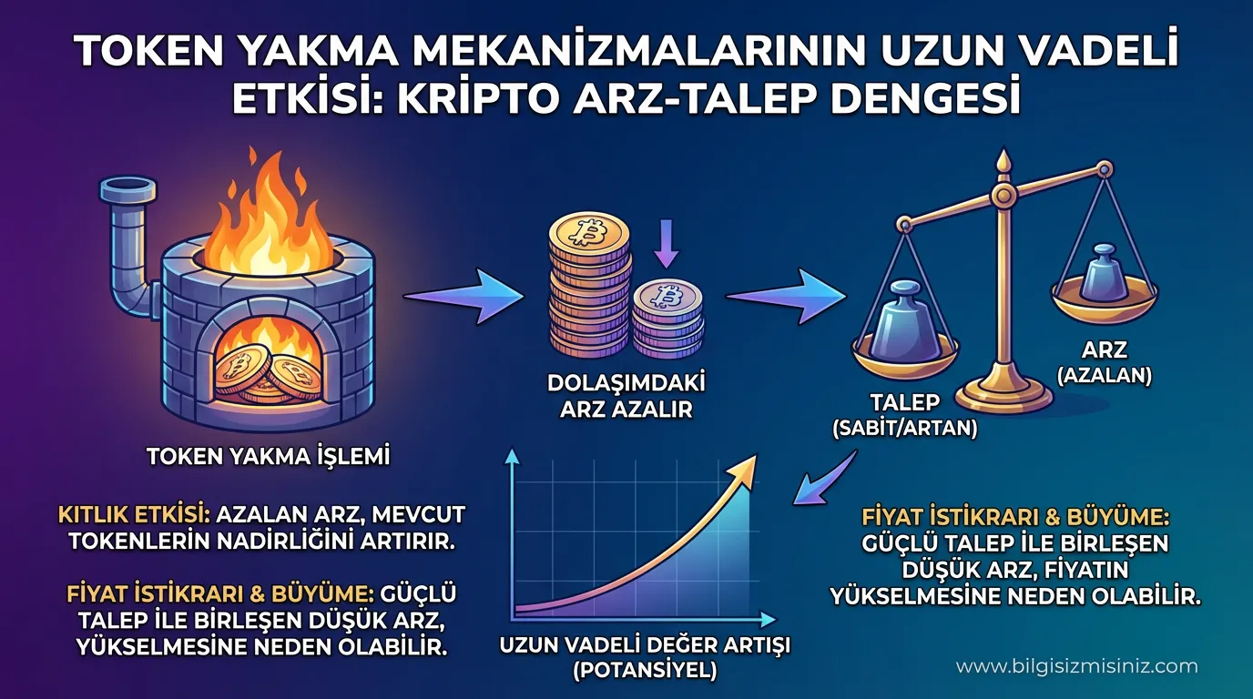 Token Yakma Mekanizmalarının Kripto Paraların Arz ve Talep Dengesi &Uuml;zerindeki Uzun Vadeli Etkisi