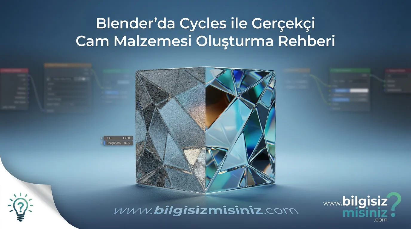 Blender'da Cycles ile Ger&ccedil;ek&ccedil;i Cam Malzemesi Oluşturma Rehberi